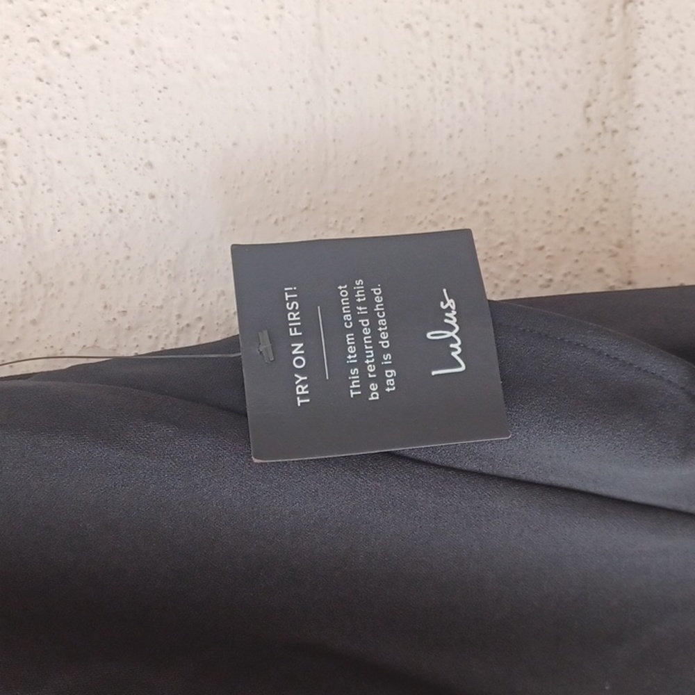 Lulus After Hours Black Strapless Ruffled Maxi Dress Thigh High Side Slit, New - Picture 3 of 16